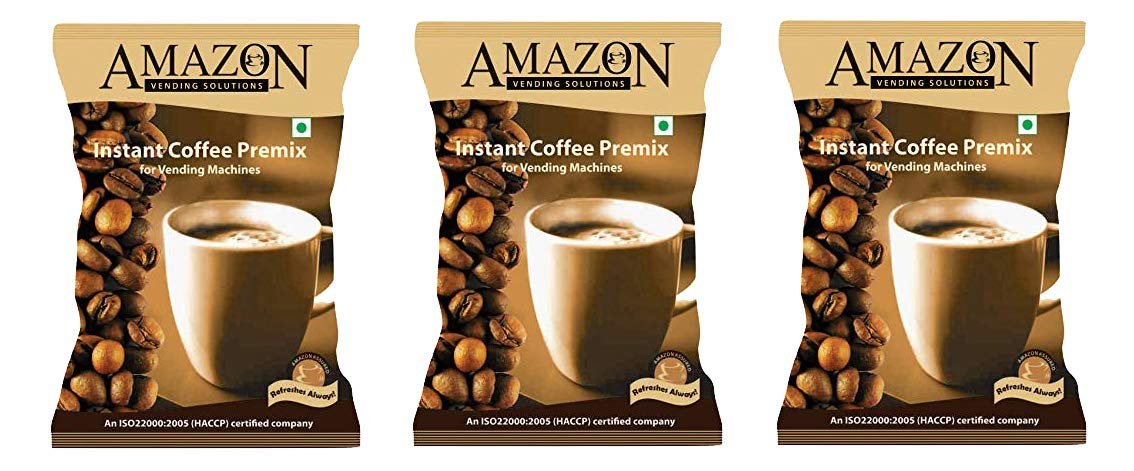 Atlantis Amazon 3 In 1 Instant Coffee Premix Powder (Premix Has Milk, Coffee And Sugar) 3 Kg For Vending Machines, Bag