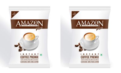 ATLANTIS Amazon 3 in 1 Instant Coffee Plus Premix Powder Milk, Coffee and Sugar 2 Kg for Vending Machines and Manual Use, Packet