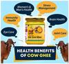 Yugmantra Organic Foods - 100% Pure Natural Desi Gir Cow Ghee - Prepared from A2 Milk Bilona Method-Immunity Superfood Helps Reduces Joint-650 Ml In Premium Glass Bottle view 4
