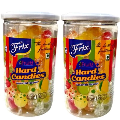 Frix Hard Candy Jar Assorted Flavors The Burst of Fruitiness (Pack of 2) - 320g