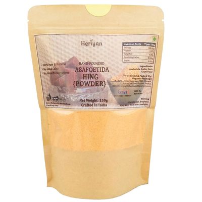 Heriyan Hing/Asafoetida 100% Pure and Natural | Chemical Free, Strong & Aromatic Hing (Raw & Powder) (Powder, 150g)
