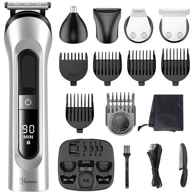 Hatteker Beard Trimmer for Men Hair Clipper Cordless Mustache Nose Trimmer Body Groomer Hair Cutting Kit Precision Trimmer USB Rechargeable Waterproof 5 in 1