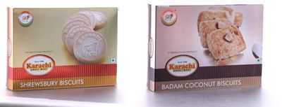 KARACHI SWEET MART Combo of Shrewsbury Biscuits & Badam Coconut Biscuits (Combo Pack of 2)