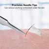 3 Pieces Ingrown Hair Tweezers Stainless Steel Splinter Tweezers Pointed Blackhead Remover Precision Eyebrow Tweezers for Facial Hair, Ingrown Hair, Splinter and Blackhead Remover (Silver) view 2