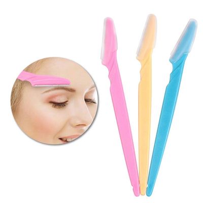 Pravyta 3 pcs Eyebrow Razor Kit, Face & Eyebrow Hair Shaper Razor Knife Shaver Trimmer Shaving Grooming Remover Kit for Fashion Women Ladies