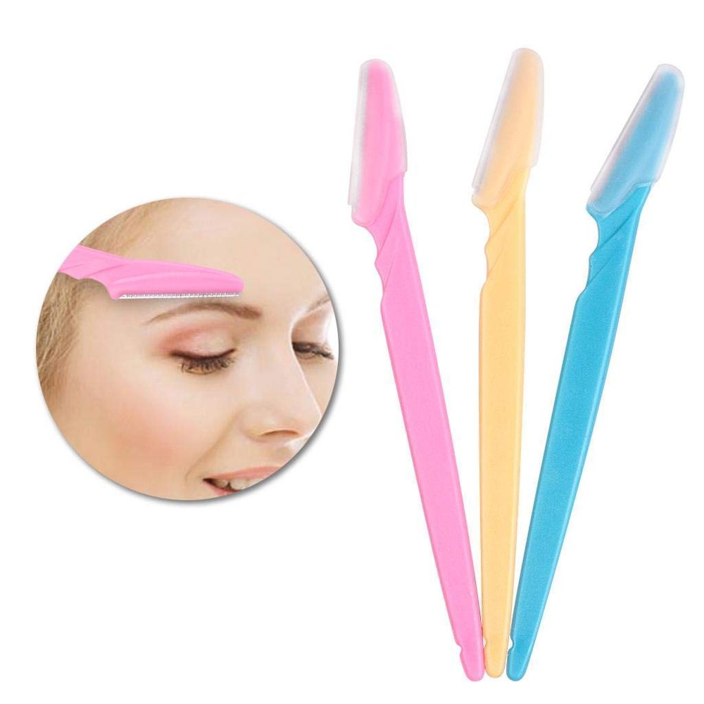 Pravyta 3 pcs Eyebrow Razor Kit, Face & Eyebrow Hair Shaper Razor Knife Shaver Trimmer Shaving Grooming Remover Kit for Fashion Women Ladies