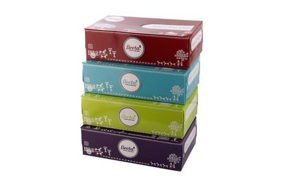 Beeta Tissue Box Facial Tissue for Home and Business Exq. Face Tissue Indian (Pack of 4)-Prime Soft and Highly Absorbent 100% Natural Cellulose Fiber