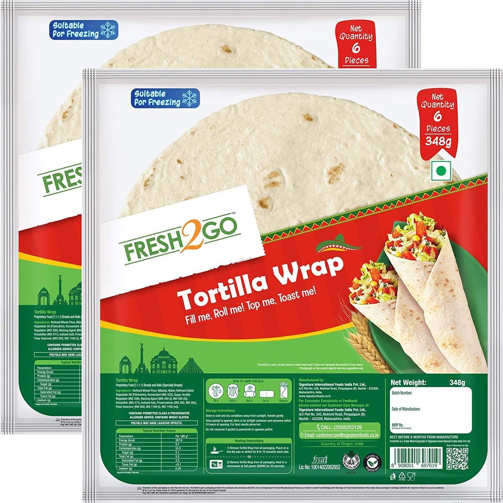NOTTACIA Fresh 2 Go Tortilla Wrap 348Gm Pack Of 2