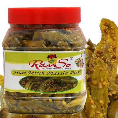 advait Ravso Green Chilli Pickle Hari Mirch Ka Achar Desi Masala Hari Mirch Achar Homemade Receipe(Heri Mirch Ka Achar 800 Gm )