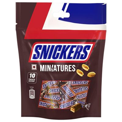 Snickers Peanut Filled Miniatures Chocolates 100 gm-Pack of 4