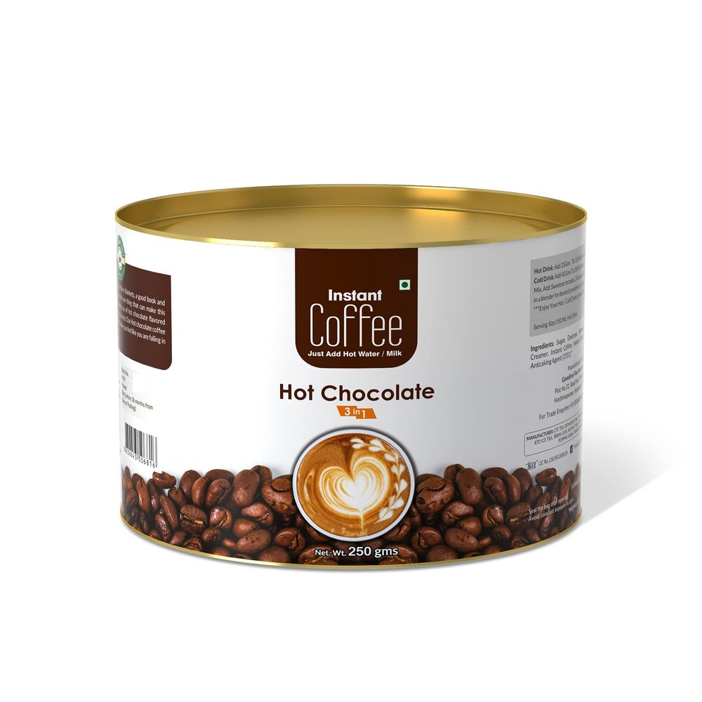 The Tea Planet Hot Chocolate Coffee 3 in 1 Mix (Added Sugar and Creamer) just add hot water - 250 gm