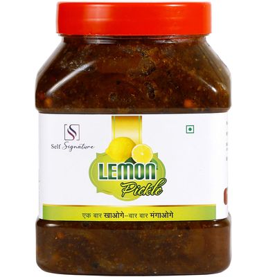 Self Signature Sweet Lemon Pickle Home Made ,Hand Made & Mother Made Herbal Masala Organic Punjabi Puchranga Super Nimbu Achaar (1kg)