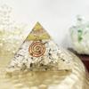 9Dzine Feng Shui Crystal Rainbow Moonstone Orgone Pyramid Energy Generator Triangle Moonstone Orgonite Orgone Pyramid for Meditation Yoga Positive Energy Crystal Gift view 1