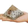 9Dzine Feng Shui Crystal Rainbow Moonstone Orgone Pyramid Energy Generator Triangle Moonstone Orgonite Orgone Pyramid for Meditation Yoga Positive Energy Crystal Gift view 2