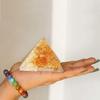 9Dzine Energy Generator Crystal Citrine Orgone Pyramid for EMF Protection Citrine Raw Chips Orgone Pyramid for Vastu Correction Aura Cleansing Stress Relives view 2