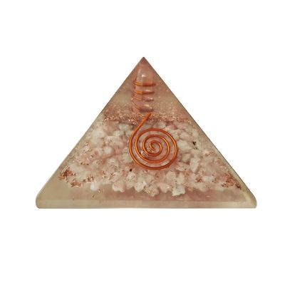9Dzine Feng Shui Crystal Sunstone Orgone Pyramid Energy Generator Triangle Sunstone Orgonite Orgone Pyramid for Meditation Yoga Positive Energy Crystal Gift