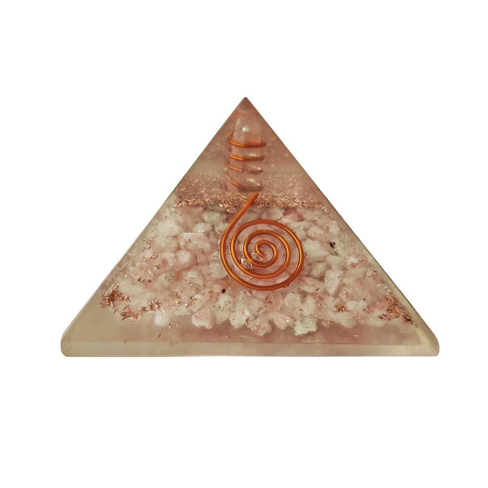 9Dzine Feng Shui Crystal Sunstone Orgone Pyramid Energy Generator Triangle Sunstone Orgonite Orgone Pyramid for Meditation Yoga Positive Energy Crystal Gift