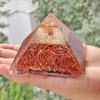 9Dzine Energy Generator Crystal Red Jasper Orgone Pyramid for EMF Protection Red Jasper Raw Chips Orgone Pyramid for Vastu Correction Aura Cleansing Stress Relives view 4