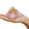 9Dzine Feng Shui Rose Quartz Orgonite Orgone Pyramid with Crystal and Copper Rose Quartz Orgone Pyramid with Crystal Point Pencil for Orgone Healing Positive Energy view 2