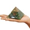 9Dzine Energy Generator Crystal Green Jade Orgone Pyramid for EMF Protection Green Jade Raw Chips Orgone Pyramid for Vastu Correction Aura Cleansing Stress Relives view 2