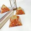 9Dzine Energy Generator Crystal Red Carnelian Orgone Pyramid for EMF Protection Red Carnelian Raw Chips Orgone Pyramid for Vastu Correction Aura Cleansing Stress Relives view 3