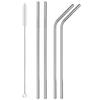 Eopzo BPA-Free Metal, Thick, Long, Dishwasher Safe Stainless Steel Drinking Straws, 8.5 Inches (2 Bend and 2 Straight and 1 Cleaning Brushes) (Set of 1) view 1