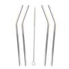 Eopzo Stainless Steel Reusable Beverage Drinking Straws with Straw Cleaning Brush SS 304 Food Grade (4 Bend and 1 Cleaning Brushes) view 2