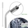 Eopzo Reusable Stainless Steel Metal Straws Set for Drinking Juices, Shakes, Smoothies with Brushes (8 Bent SS Straws + 2 Cleaning Brushes) view 4