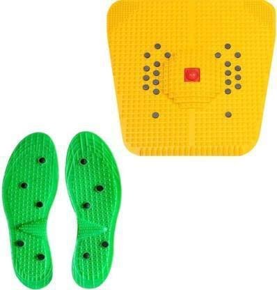 ACi Acupressure Bio-Magnetic Foot Mat for Stress and Pain relief With Yoko Polyplastics Sole Height Increase Reflexology Device Yellow Green