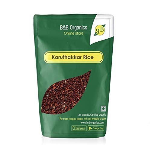 B&B Organics Traditional Karuthakkar Rice (1kg)/Traditional Rice/Karuthakkar Arisi.