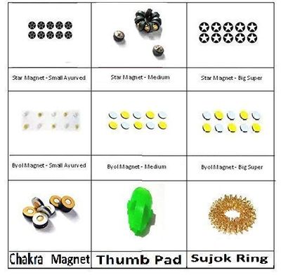 ACi Acupressure Sujok Byol, Star, Chakra, Ring Magnets and Thumb Pad Tools (General, Medium, Small)