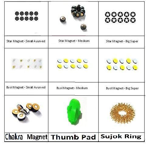ACi Acupressure Sujok Byol, Star, Chakra, Ring Magnets and Thumb Pad Tools (General, Medium, Small)