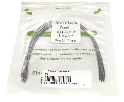 NMD Dental Stainless Steel (S.S) Orthodontis Archwires (LOWER, 16 * 22)