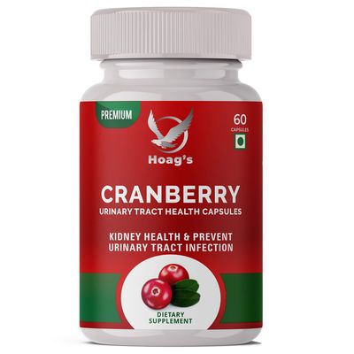 Hoag's Cranberry supplement for Urinary Tract Health Support, Cranberry Extract 800mg per capsule - 60 Veg Capsules