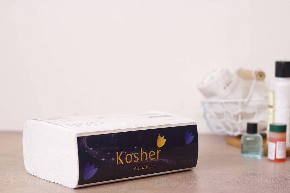 Kosher Goldmark Multi Fold Paper Towel/Restroom Tissue - Pack of 8-150 sheets per pack (Total 1200 Sheets)