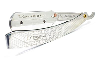GENTLEMAN Men Straight Razor Barber Razor Straight Edge Stainless Steel Barber Razor Barber, Stainless Steel Straight Edge Razor Ustra Razor (Free Blade Inside)