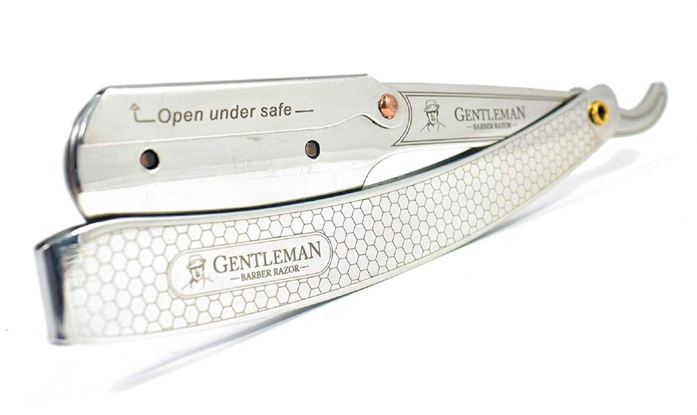 GENTLEMAN Men Straight Razor Barber Razor Straight Edge Stainless Steel Barber Razor Barber, Stainless Steel Straight Edge Razor Ustra Razor (Free Blade Inside)