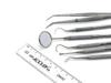 ADDLER DENTAL DOG TEETH BUILD UP AND PLAQUE REMOVER KIT OF AMALGAM CARVER, SCALER, UNIVERSAL SCALER, EXPLORER, MOUTH MIRROR WITH HANDLE, TWEEZER. SERRATED DOUBLE ENDED, 6 MM HANDLE. QTY 5. view 2