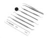 ADDLER Dental Dog Teeth Build Up And Plaque Remover Kit Of Amalgam Carver, Scaler, Universal Scaler, Explorer, Mouth Mirror With Handle, Tweezer. Serrated Double Ended, 6 MM Handle. Qty 5. view 1