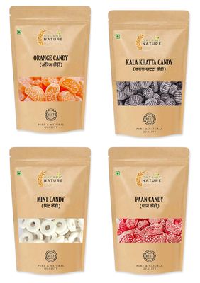 Grocery House : Combo of Candies Orange Candy, Black Kala khatta Candy, PAAN Candy, Candy ( Pack of 4 *200/400/800 gram Each) khatti mithi Candy (Pack of 4*200 gram Each)