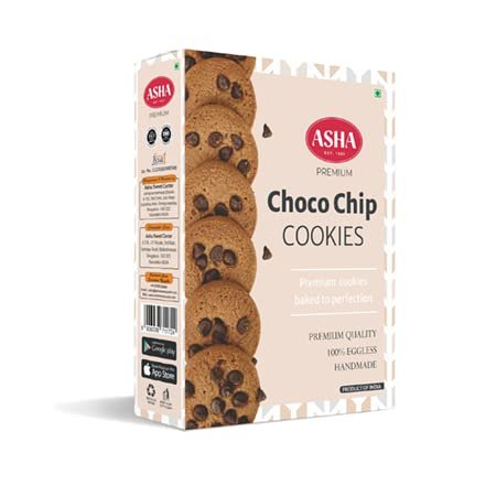 ASHA SWEETS Premium Handmade Chocochips Cookies 200g-Pack of 2|Healthy & Tasty Biscuit Treat for Kids & Guests|No Preservatives|Deliciously Fresh & Crunchy Cookies Gift hamper box for Friends & Family