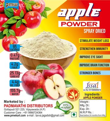 Pmw - Organic - Pure & Natural - Spray Dried Apple Fruit Powder - 100 Grams