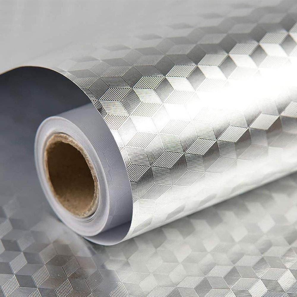 GOLKIPAR Kitchen Aluminium Foil Oil-Proof Sticker Wall Desk Floor Waterproof Self-Adhesive Oil Proof DIY Home Decorate Wallpaper Heat Resistant for Walls Cabinets Drawers and Shelves (500 X 60 CM)