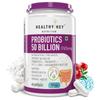 HealthyHey Nutrition Probiotics 50 Billion CFU Multi- Strains, 60 Veg. Capsules, Targeted Release Technology, Stomach Acid Resistant, No Need for Refrigeration, Non-GMO, Gluten-Free view 1