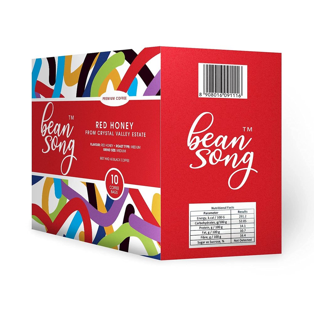 Bean Song Equipment Less Premium Red Honey Single Estate Coffee Drip Bags (10 Easy Pours) - Medium Roast & Freshly Ground for Pour Over