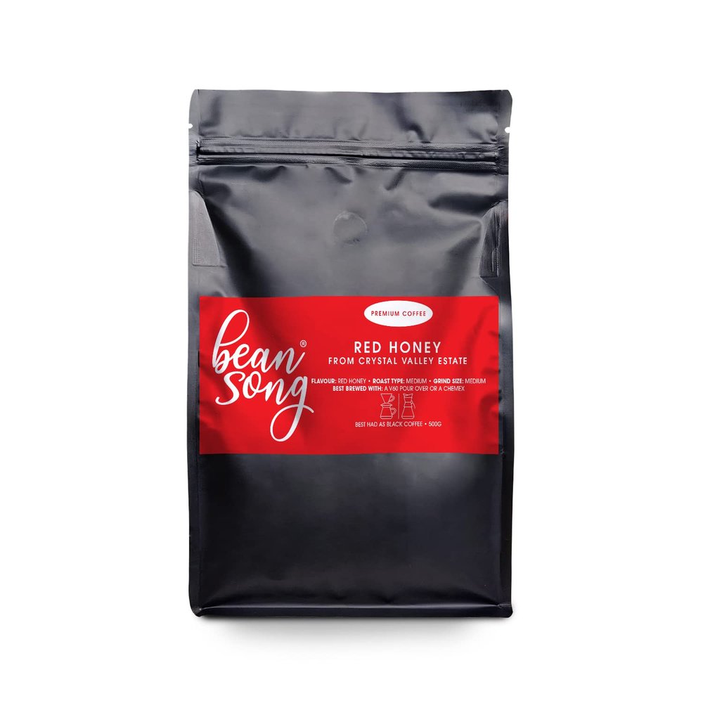 Bean Song Red Honey Single Estate Coffee Powder (500g) | Crystal Valley Estate, Coorg | delicate honey flavour notes | Medium Roast & Freshly Ground for Pour Over