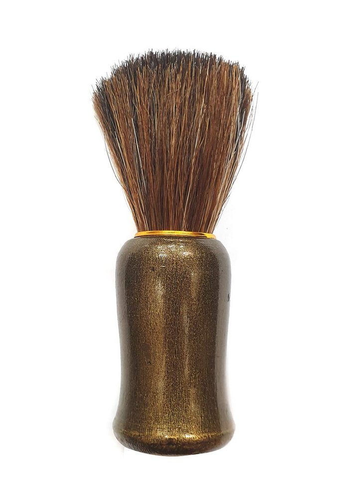 Foreign Holics Wooden Base Golden Handel Natural Soft Bristle Shaving Brush for Men Smooth Shave (Size: 10 to 12 Cm)