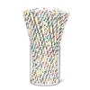 Abbott Collection 27-FETE-40 Party Print Straws. 100 Pieces, White/Multi view 3