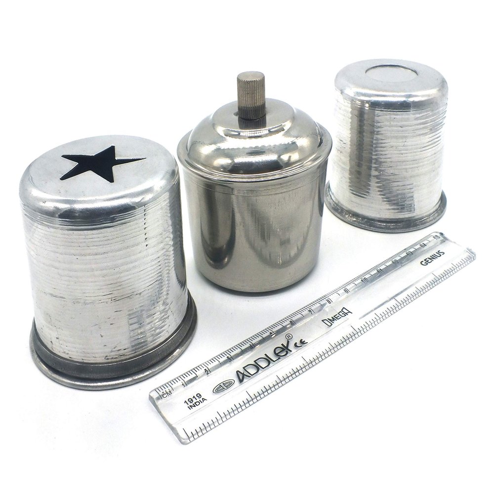 ADDLER Dental Stainless Steel Spirit Lamp, Waste Receiver & Cotton Holder Pack of 3.