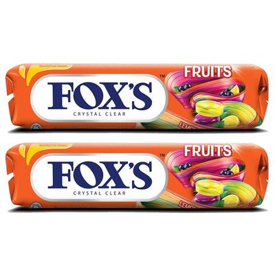 Fox's Crystal Clear Fruits Candy Stick, 1.34 oz 38 g, 2 Pack
